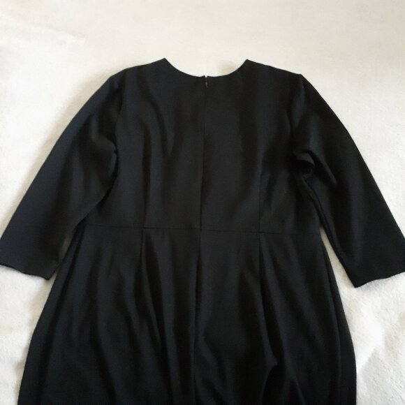 J. McLaughlin Women's Size XL 3/4 Sleeve Compact Bainbridge Black Midi Dress - Picture 8 of 12